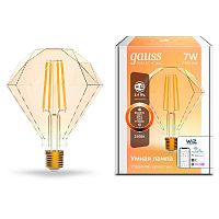 Лампа светодиодная филамент диммируемые Gauss Smart Home Diamond Golden Е27 220В 7Вт 2500К картинка 